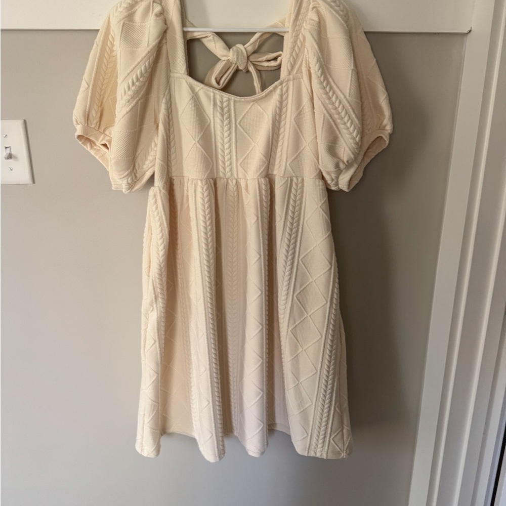 Quilted Cream Dress